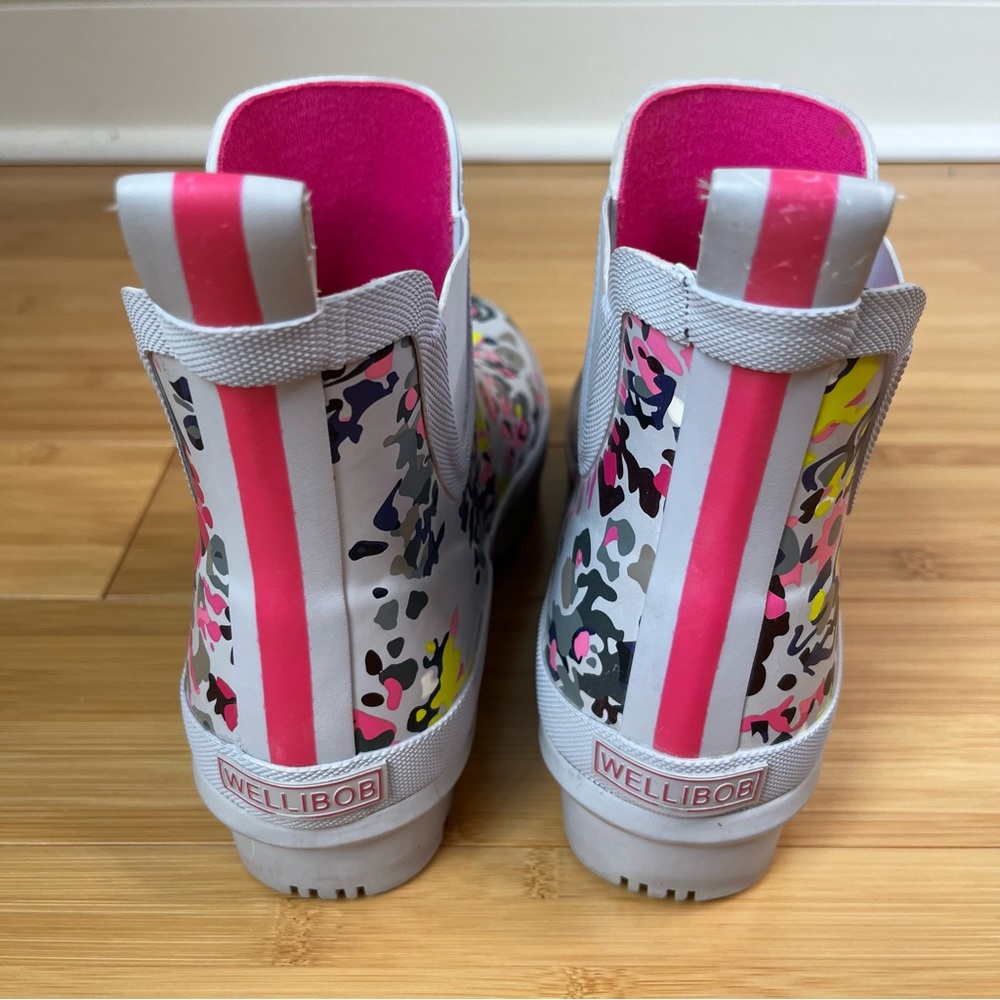 Joules Wellibob Colorful Leopard Print Rain Boots - size 6 - Picture 7 of 13